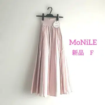 새상품 MoNiLE 랜덤 스트라이프 롱 플레어 스커트