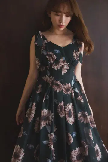 Sunflower printedMidi dress forest(M)
