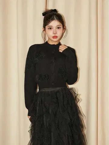 Darich 글리터 하트 모티브 가디건