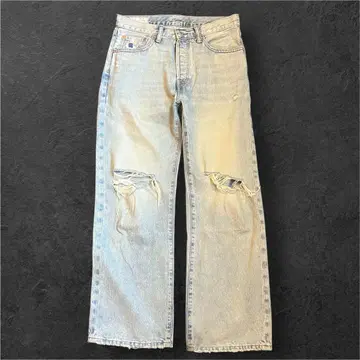 gap 데미지 가공 스트레이트 데님 라이트 블루