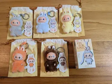 LABUBU PIN FOR LOVE 봉제 인형 펜던트 5체 세트
