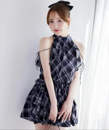nice claup 암홀 미니 원피스 체크