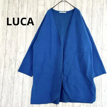루카 LUCA V넥 노카라 코트 [ F ] 울풍 토퍼 코트 파랑
