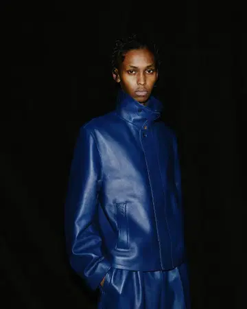 REVERBERATE ST LEATHER JACKET 'BLUE'