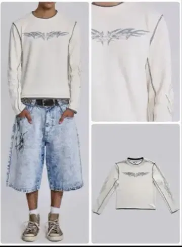 JADED LONDON 타투 아플리케 긴팔 티셔츠