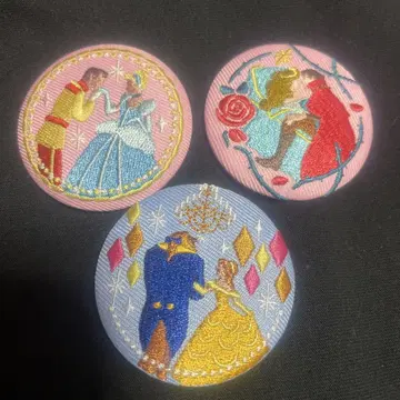 디즈니 자수 캔뱃지 3개 세트