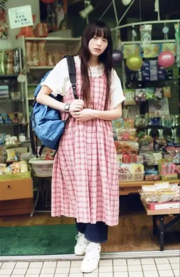 도비 체크 슬리브리스 원피스