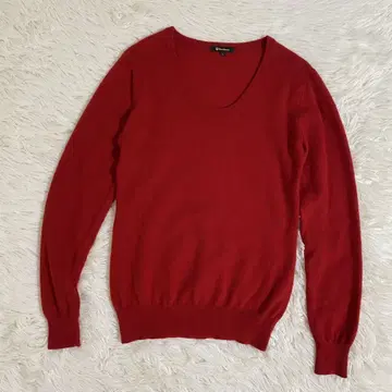 타카시마야 캐시미어 100% 니트 스웨터 L 레드 여성용