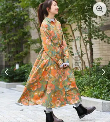 티티카카 보타니컬 프린트 롱 원피스