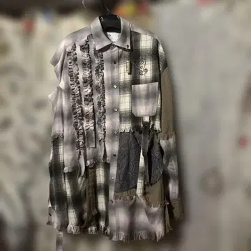 rumu: patchwork broken check shirts