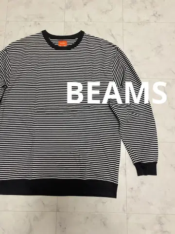 BEAMS 코코란 보더 크루넥 T셔츠 차콜 그레이 가을 옷