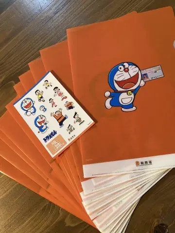 [ 미사용품 ] 도라에몽 클리어 파일 A4 사이즈 씰 세트 10매