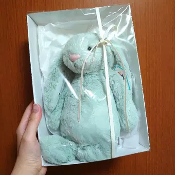 민트 그린 토끼 봉제 인형