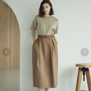 Mila Owen 2턱 세미 코쿤 롱 스커트