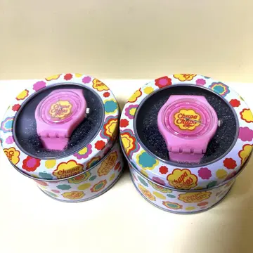 ChupaChups 츄파춥스 미사용 새상품 손목시계 캔 2개 세트 핑크