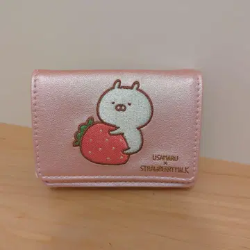 LINE 우사마루 미니 지갑 딸기 밀크