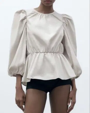 ZARA 퍼프 슬리브 상의 ( 3136/545 ) L 사이즈