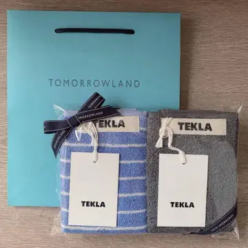 즉시 구매 가능 인기 TEKLA 클리어 블루 스트라이프, 차콜 그레이