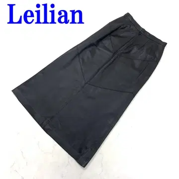 Leilian 레리안 롱 스커트 블랙 가죽 양가죽 9 C4196