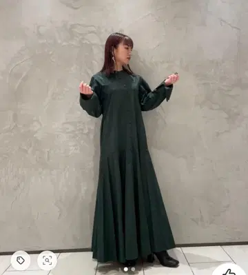 UN3D. 백개더 셔츠 원피스