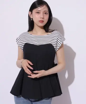 마이 스트라다 페플럼 도킹 튜닉 베이지