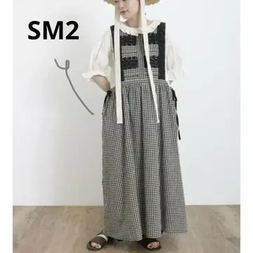 SM2 사만사 모스모스 레이스 덧댄 체크 에이프런 원피스