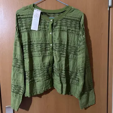 올리브 그린 긴팔 가디건