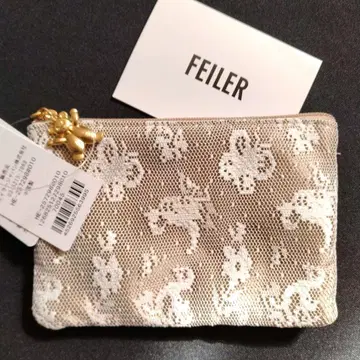 택 포함 새상품 FEILER 하이 티슈 파우치 레이스 화이트