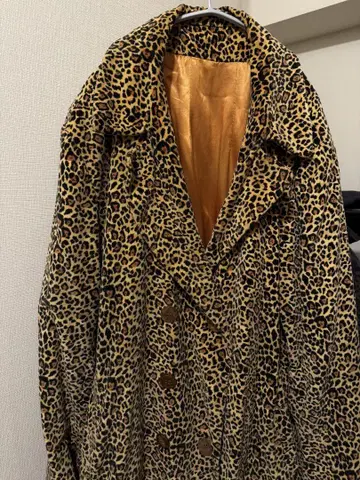 빈티지 Vintage 레오파드 무늬 벨로아 자켓