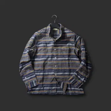 BEAMS+ 플란넬 셔츠 자수 보더 셔츠 자켓