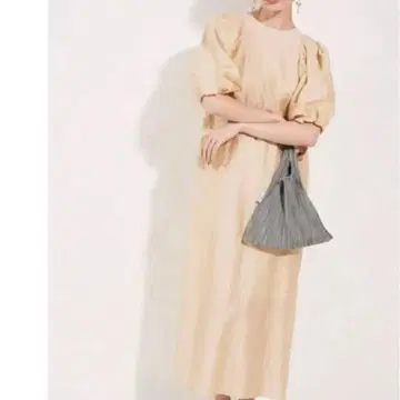 Mila Owen 볼륨 슬리브 스트레이트 원피스 S 린넨