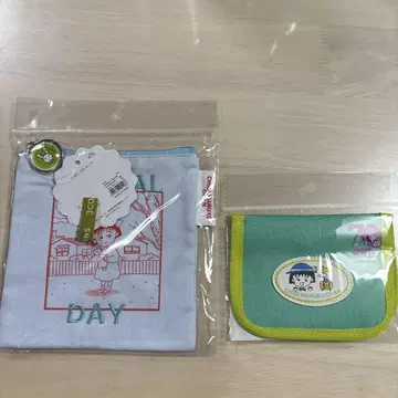 3COINS 리본 70th 파우치 이단 접이식 지갑 마루코