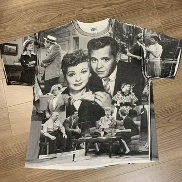 90-00s I LOVE LUCY 아이러브루시 올 패턴 무비T셔츠