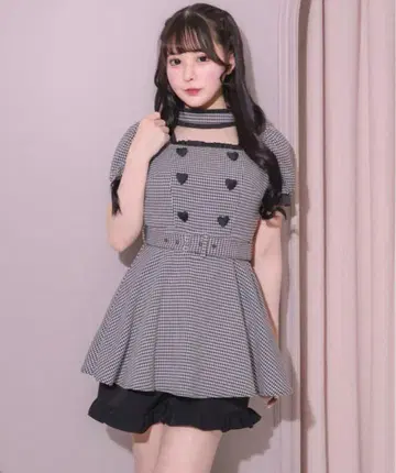 pium 초커 프릴 하트 버튼 셋업