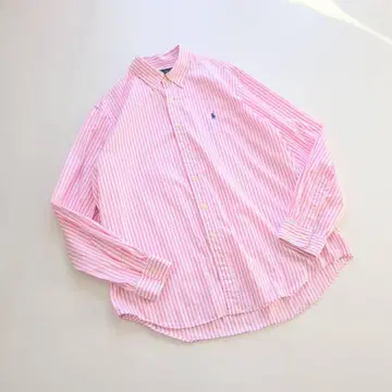 랄프 로렌 스트라이프 셔츠 핑크 XL