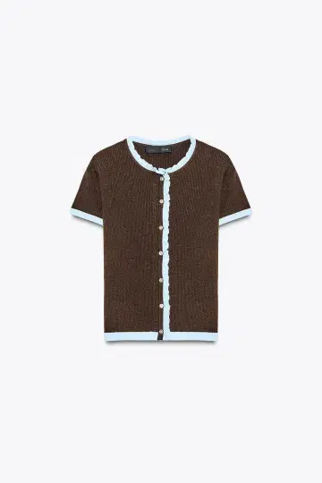 ZARA 대비 니트 숏슬리브 자켓