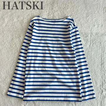 HATSKI 새상품급 프렌치 네이비 바스크 셔츠 보더 롱 T