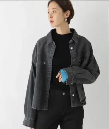 LEPSIM 다크 그레이 데님 자켓