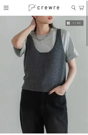 crewre 2way 울 캐시미어 니트 뷔스티에