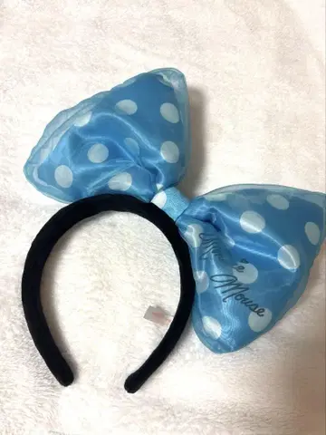 디즈니랜드 빅 리본 머리띠 스카이블루