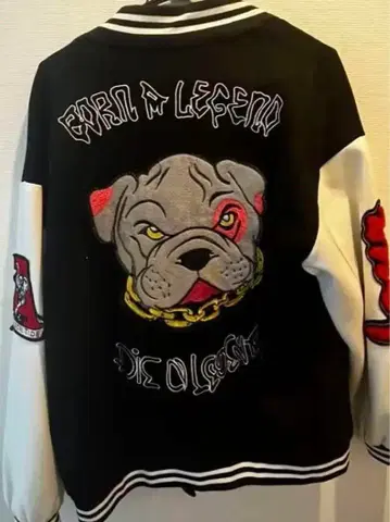 바시티 자켓 자켓 아우터 겨울 스트릿 자수 짧은 기장 초레어 화이트 블랙