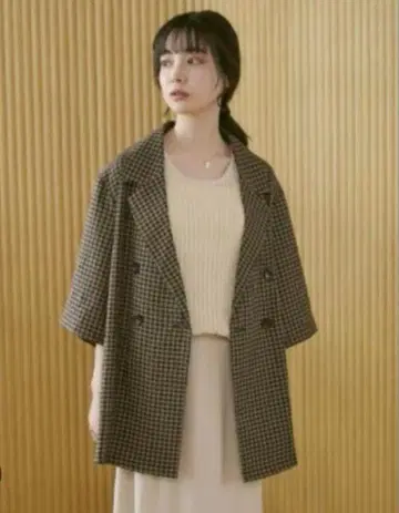 시마무라 choco 체크 무늬 테일러드 자켓 M 사이즈
