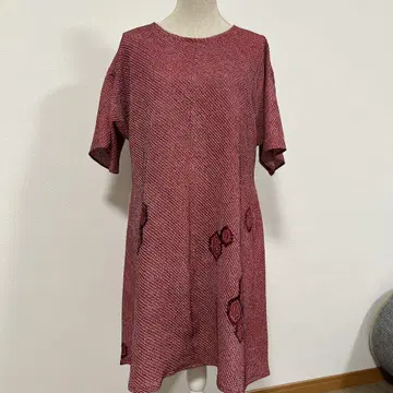 총 시보리 순수 실크 실크 루즈핏 튜닉 A라인 원피스 기모노 리메이크