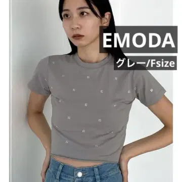 EMODA 에모다 도트 스톤 컴팩트 셔츠 그레이 프리 사이즈