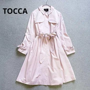 새상품급 TOCCA 트렌치코트 라이트 아우터 리본 벨트 핑크 S