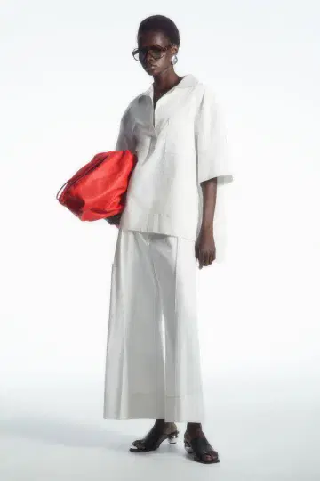 COS 쇼트 슬리브 리조트 셔츠 화이트 셔츠 코스