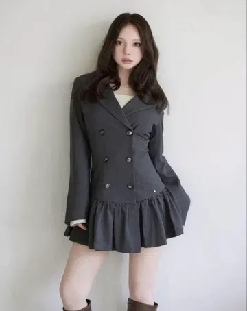 ANDMARY 도나 개더 미니 드레스 ANDMARY