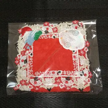치카자와 레이스 도시코이 일본 레드 타월 손수건