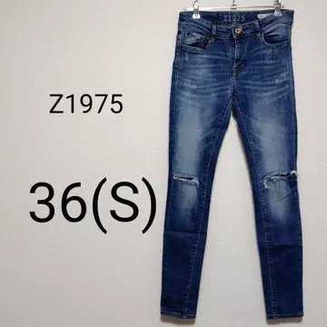 고품질 Z1975 데님 데미지 36 S 블루 스키니