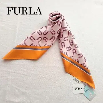 FURLA(훌라) 스카프 워셔블 실크 오렌지 계열